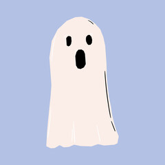 ghost apparition spook horror. Ghost shadow funny. ghost sheet for halloween character design. Isolated vector illustration.