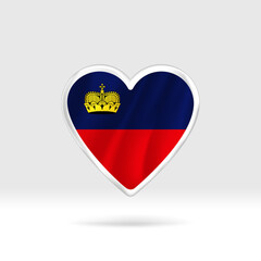 Obraz premium Heart from Liechtenstein flag. Silver button star and flag template. Easy editing and vector in groups. National flag vector illustration on white background.