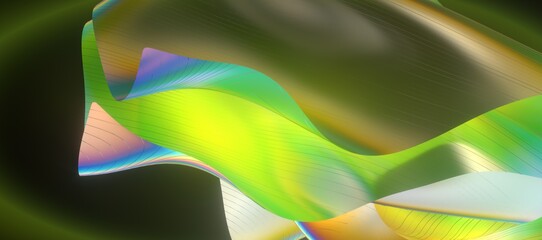 Fototapeta premium Fluid design twisted shapes holographic 3D abstract background iridescent wallpaper