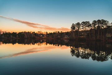 Fototapeta premium sunrise over the lake