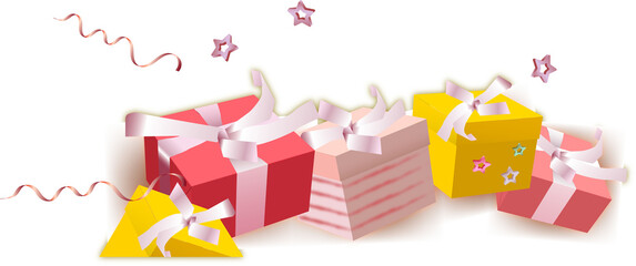 gift boxes with ribbon
