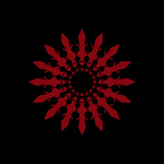 kaleidoscope pattern red color for wall art