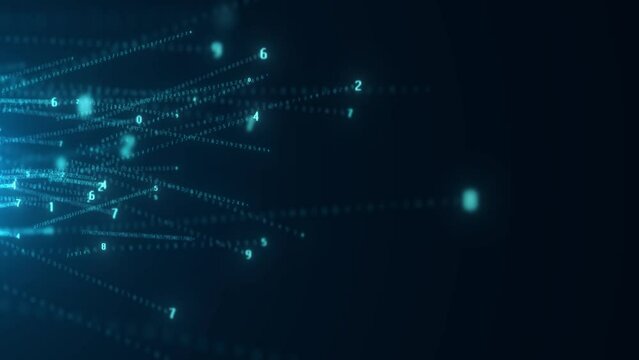 Data transfer. Information code. Background in a matrix style. Big data visualization. 3d rendering. 4k animation.
