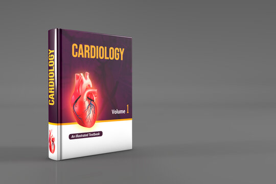 Cardiology Book On Dark Background, Didactic Guide To Medical Topics, Cardiology Thematic Guide, Cardiology Book Presentation, Scientific Study Of The Heart, Scientific Research