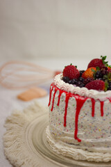 cake with berries