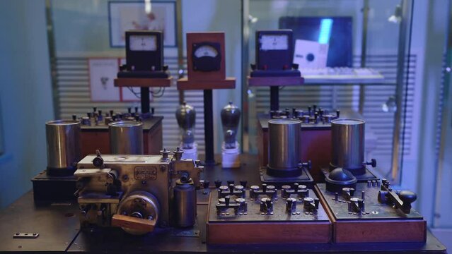 An exhibit in the Museum of Communications, old communication equipment