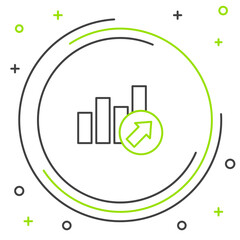 Line Financial growth increase icon isolated on white background. Increasing revenue. Colorful outline concept. Vector