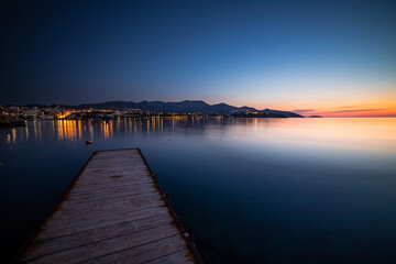 Fototapeta na wymiar Sunrise over Cretan waters.