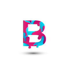 b letter logo gradient template design