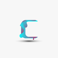 gradient c letter logo template design