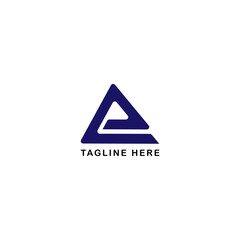 Letter e and triangle Logo template design