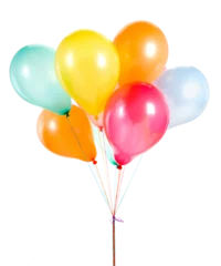 Fotobehang Kleurrijke ballonnen geïsoleerd op transparante achtergrond © Kruwt