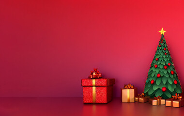 Christmas background with Christmas gifts decoration	