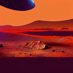 Red planet of Mars. Space and the galaxy.