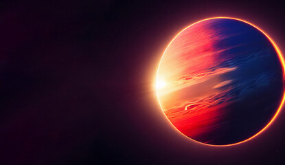 Obraz premium Abstract cosmos banner background.Earth from space 3d render