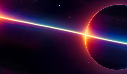 Abstract cosmos banner background.Earth from space 3d render