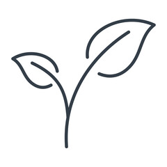 Vector isolated icon of sprout with leaves.