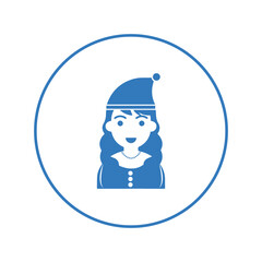 Christmas winter woman hat icon | Circle version icon |