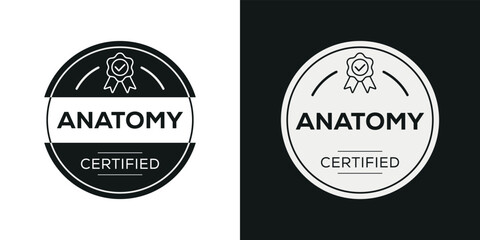Fototapeta na wymiar Creative (Anatomy) Certified badge, vector illustration.