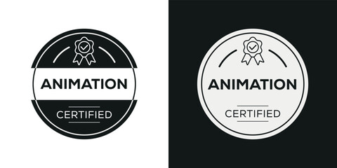 Fototapeta na wymiar Creative (Animation) Certified badge, vector illustration.