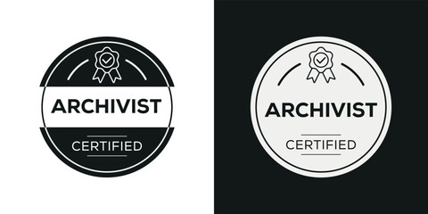 Creative (Archivist) Certified badge, vector illustration.
