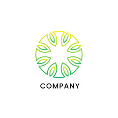 very unique circular leaf logo