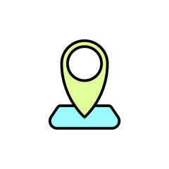 Location sign concept line icon. Simple element illustration. Location sign concept outline symbol design.