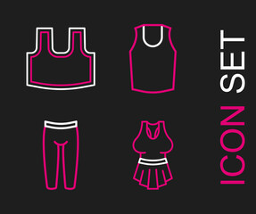 Set line Undershirt, Leggings, and icon. Vector
