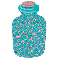The rainbow is sealed in a bottle. Marinade with rainbow flavor.  Emotions in the jar.