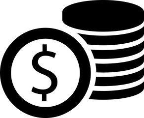 Isolated icon of a stack of dollar coins. Concept of finance and banking. 