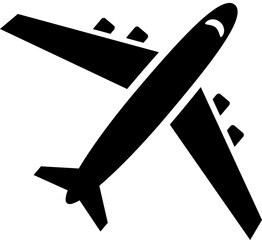 Isolated icon of a top view of an airplane. Concept of travel, logistics and flying. 