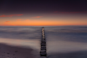 Sunset on the Baltic Sea in Rowy