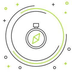 Line Compass icon isolated on white background. Windrose navigation symbol. Wind rose sign. Colorful outline concept. Vector