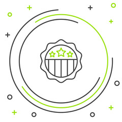 Line USA Independence day icon isolated on white background. 4th of July. United States of America country. Colorful outline concept. Vector