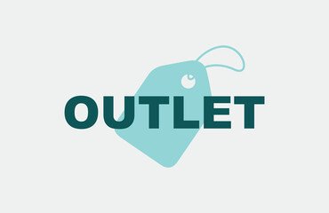 Outlet tag vector. Promotion, sales, offer.