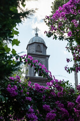 Obraz premium church image with flowers , religion and belief concept