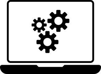 Wrench and screwdriver on screen. Computer repair service, technical support. Flat design. Vector illustration.