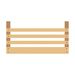 Wooden box icon in flat style. vector illustration