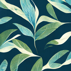 green and blue leaves illustration