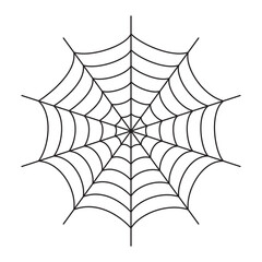 Spider Web Icon, Cobweb Silhouette, Hanging Web Sign, Spiderweb Trap Isolated