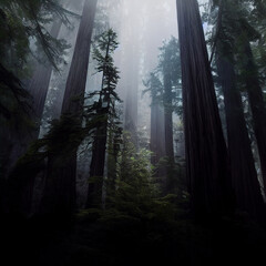 Fototapeta premium rays of light in the forest