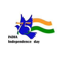 Seventy-five 75 years Happy Independence Day of India. Congratulations. national flag