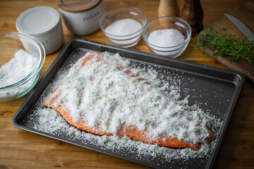 salmon gravlax, scandinavian cured food