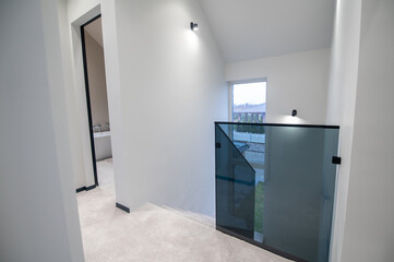 Cottage interior with the stairs in the hallway