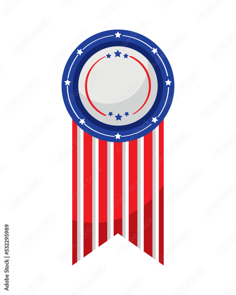 Wall mural medal with usa flag