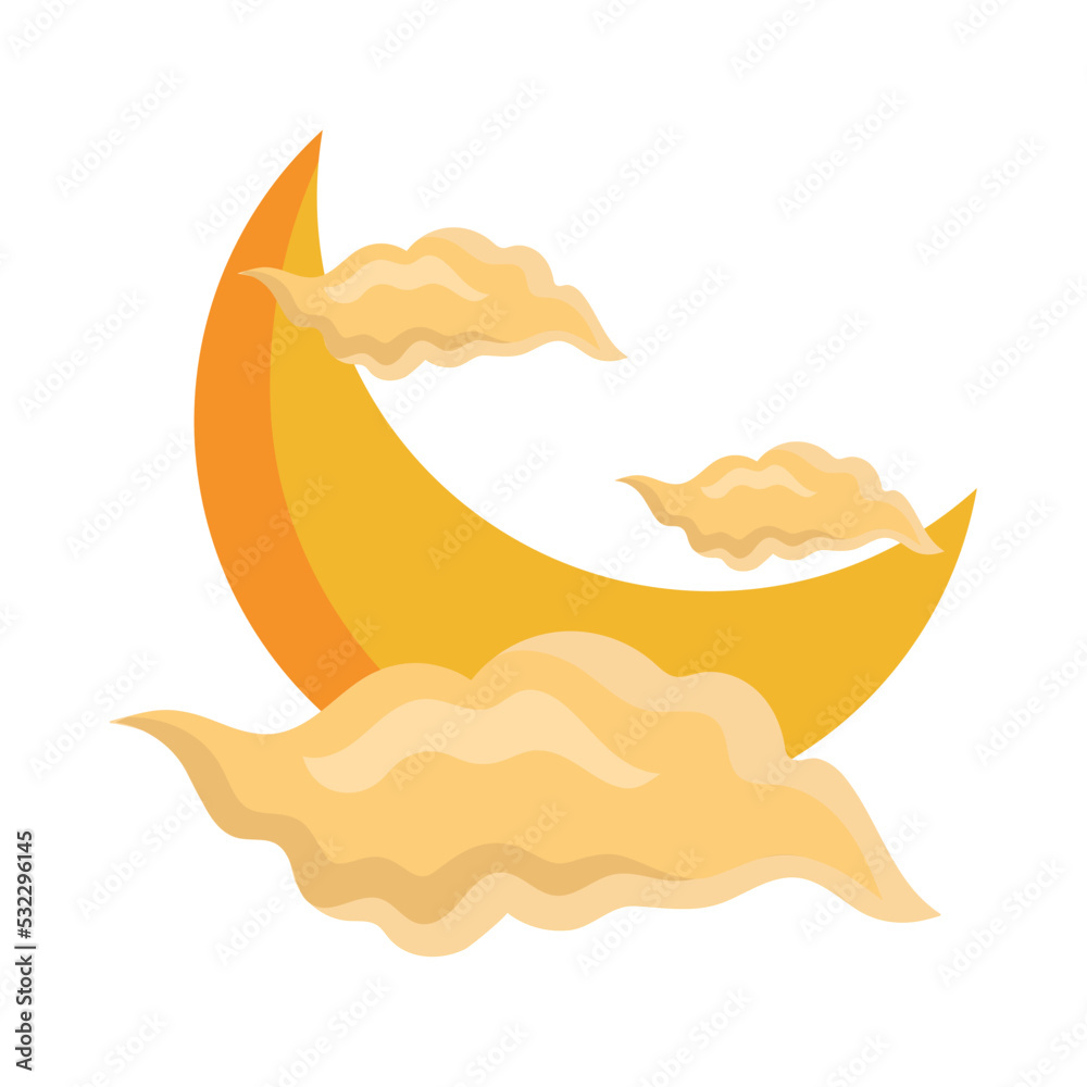 Canvas Prints crescent moon and clouds