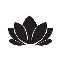 Buddhism holy lotus flower icon | Black Vector illustration |