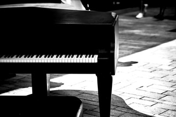 piano fragment black and white photo large