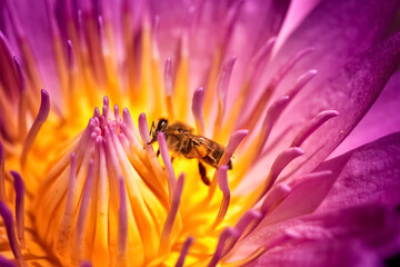 purple lily in the park close up