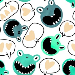 Summer cartoon doodle seamless frogs pattern for wrapping paper and kids clothes print and fabrics and festive